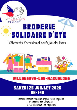 Braderie solidaire d'été samedi 25 juillet 9h-14h